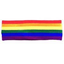 Japonesas Sweet Women Knitd Wide Headband Rainbow Colorful Stripes Hairband Sports Wash Face Casual Elastic Yoga Turban - Photo Color