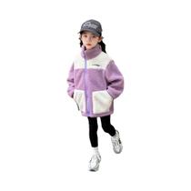Jaqueta Acolchoada De Lã De Cordeiro Em Veludo Quente Para Meninas, Moda Infantil Outono Inverno