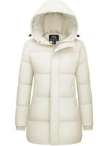 Jaqueta acolchoada feminina MAGCOMSEN, longa de inverno, branca, 2GG