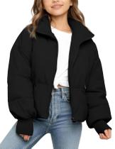 Jaqueta acolchoada Flygo Girls Warm Winter Black 5-14 anos Jaqueta acolchoada Flygo Girls Warm Winter Black 5-14 anos