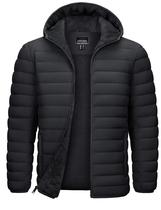 Jaqueta acolchoada masculina TACVASEN, quente de inverno, com capuz, preta, 2GG Jaqueta acolchoada masculina TACVASEN, quente de inverno, com capuz, preta, 2GG