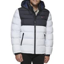 Jaqueta Acolchoada Tommy Hilfiger Masculina - Preta/Branca - Tamanho XXL