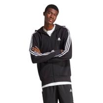 Jaqueta Adidas Essencials 3 Stripes Masculina Preto e Branco