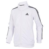 Jaqueta adidas Zip Front Iconic Tricot para meninos Milk White Jaqueta adidas Zip Front Iconic Tricot para meninos Milk White