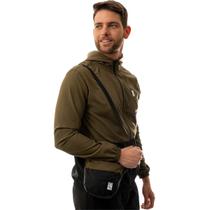 Jaqueta Adulto Masculina Corta Vento Sem Forro Com Bolso e Capuz Resistente a Água Com Shoulder Bag
