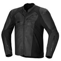 Jaqueta Alpinestars Moto Motociclista Faster V3 Couro Preto Jaqueta Alpinestars Moto Motociclista Faster V3 Couro Preto