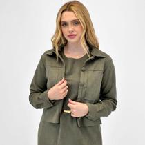 Jaqueta Bana Bana Curta em Suede Feminina Jaqueta Bana Bana Curta em Suede Feminina