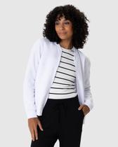 Jaqueta Básica Feminina Bolso Lateral Em Moletom Flanelado Jaqueta Básica Feminina Bolso Lateral Em Moletom Flanelado