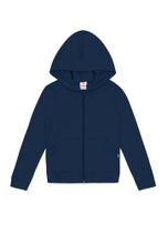 Jaqueta básica infantil menina em moletom Brandili-Azul Jaqueta básica infantil menina em moletom Brandili-Azul