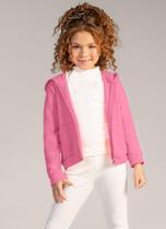 Jaqueta básica infantil menina em moletom Brandili