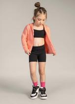 Jaqueta básica infantil menina em moletom Brandili