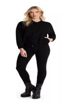 Jaqueta Básica Moletom Feminina Com Bolsos