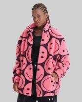 Jaqueta Baw Pullover Full Print Smiley - Rosa Pink