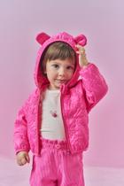 Jaqueta Bebê Menina Matelassê Floral Rosa Neon Mundo Cinti Jaqueta Bebê Menina Matelassê Floral Rosa Neon Mundo Cinti