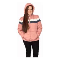 Jaqueta Bia Feminina De Frio Quentinha Forrada Pelinho Capuz