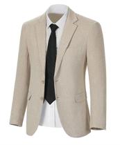 Jaqueta Blazer Herringbone Tweed Wool Blend para homens bege