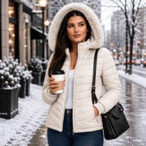 Jaqueta Bobojaco Feminina Puffer Impermeável Inverno Térmica Com Capuz Removível Premium