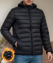 Jaqueta Bobojaco Impermeável Becker Nylon Puffer Masculino com Bolsos Forrado Inverno Quente Outono