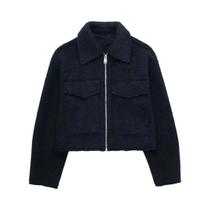 Jaqueta Bomber Cropped Branca De Tweed Para Mulheres, Manga Longa, Zíper, Moda De Rua Para Outono