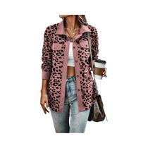 Jaqueta Bomber Elegante Feminina Com Estampa De Leopardo, Estilo Casual E Confortável Para Outono E