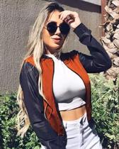 Jaqueta Bomber Feminina Casaco Blogueira Cirre