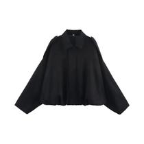 Jaqueta Bomber Feminina Chique Lisa Com Mangas Longas E Gola Lapela - Elegância Casual DUOPERI 2025 Jaqueta Bomber Feminina Chique Lisa Com Mangas Longas E Gola Lapela - Elegância Casual DUOPERI 2025