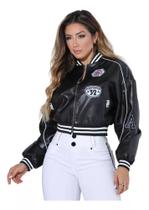 Jaqueta Bomber Feminina Preta Pit Bull Jeans 83797