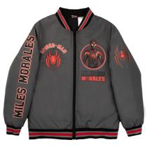 Jaqueta Bomber Marvel Avengers Homem-Aranha Infantil Cinza 14/16 Jaqueta Bomber Marvel Avengers Homem-Aranha Infantil Cinza 14/16