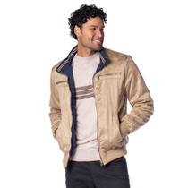 Jaqueta Bomber Masculina Dixie Suede Dulpa Face Caqui/Marinho Jaqueta Bomber Masculina Dixie Suede Dulpa Face Caqui/Marinho