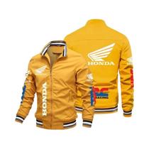 Jaqueta Bomber Masculina Para Motocicleta Honda Moto 2025 Com Estampa De Beisebol