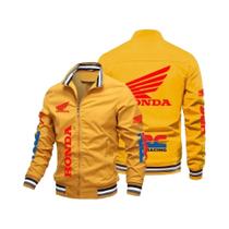 Jaqueta Bomber Masculina Para Motocicleta Honda Moto 2025 Com Estampa De Beisebol