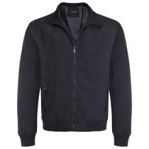 Jaqueta Bomber Masculina Plus Size Enrico Rossi com Zíper Preto e Marinho Jaqueta Bomber Masculina Plus Size Enrico Rossi com Zíper Preto e Marinho