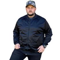 Jaqueta Bomber Masculina Preta Plus Size Agasalho De Frio Bolsos e Zíper