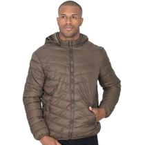 Jaqueta Bomber Masculina Puffer Nylon Peluciada Capuz Lisa