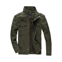 Jaqueta Bomber Militar Masculina - Algodão, Casual, Solta e de Alta Qualidade Jaqueta Bomber Militar Masculina - Algodão, Casual, Solta e de Alta Qualidade