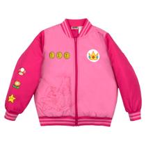 Jaqueta Bomber Nintendo Super Mario Rosa para Meninas (Tamanho 6/6X)