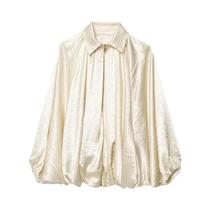 Jaqueta Bomber Oversized Com Pregas Para Mulheres, Casacos De Verão, Roupas De Meia Estação Jaqueta Bomber Oversized Com Pregas Para Mulheres, Casacos De Verão, Roupas De Meia Estação