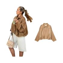 Jaqueta Bomber Oversized Verde Martini Para Mulheres, Manga Longa, Casual E Confortável, Casaco De