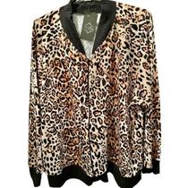 Jaqueta Bomber Plus Size Animal Print.. Jaqueta Bomber Plus Size Animal Print..