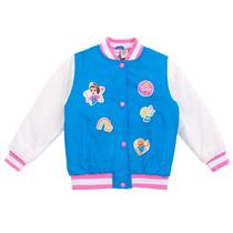 Jaqueta Bomber Varsity Azul para Bebês Meninas Ms. Rachel 18M