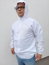 Jaqueta Branca Corta Vento Masculino Com Capuz Queima de Estoque