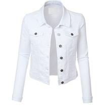 Jaqueta Branca Sarja Modinha Feminina