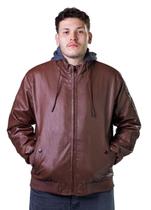 Jaqueta Broken Rules PU Masculina 520151 Marrom