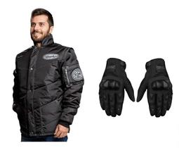 Jaqueta California Refletiva + Luva X11 Blackout Frio Moto