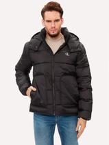 Jaqueta Calvin Klein Jeans Hooded Essential Puffer CK Preta