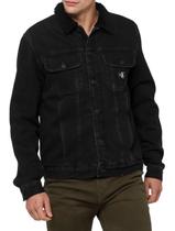 Jaqueta Calvin Klein Jeans Trucker Denim Inner Sherpa Preta Jaqueta Calvin Klein Jeans Trucker Denim Inner Sherpa Preta