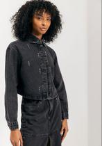 Jaqueta Camisa Jeans Curta De Mangas Longas Com Aplicações De Strass LEZ A LEZ