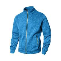 Jaqueta Cardigã Masculina Leve Com Gola Alta E Zíper, Manga Longa, Cor Sólida, Casual, Estilo