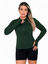 Jaqueta Casaco Feminino UV Com Ziper Proteção FPU50+ Verde