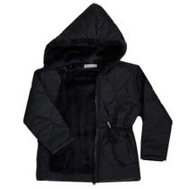 Jaqueta Casaco Infantil Matelassê Preto Diva Menina/Righsson Jaqueta Casaco Infantil Matelassê Preto Diva Menina/Righsson